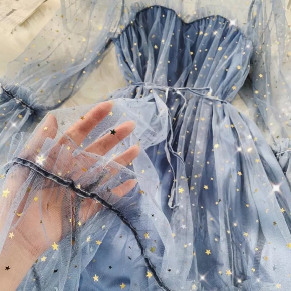 NWT Star Sheer Mini Party Dress S:Small - Picture 6 of 12